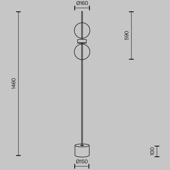 MOD478FL-L15B3K Напольный светильник (торшер) светодиодный Maytoni Double Moon 3000К 1600Лм CRI80 120°