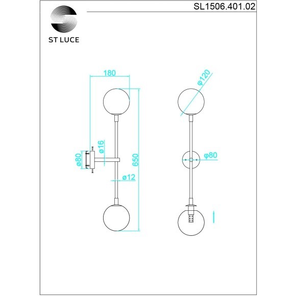 SL1506.401.02 Бра ST-Luce Черный/Белый G9 2*5W 4000K CHIETI