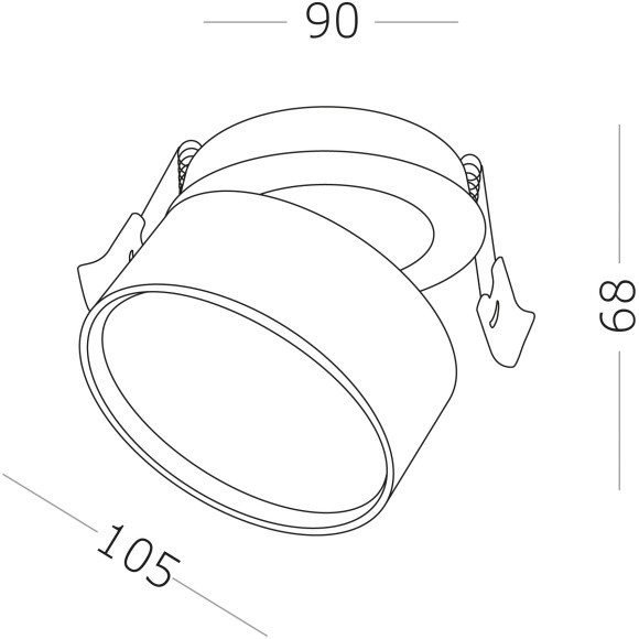 ST651.538.14 Встраиваемый поворотный светильник Белый LED 1*14W 3000K 1 100Lm Ra90 120° IP20 D105xH Встраиваемые светильники