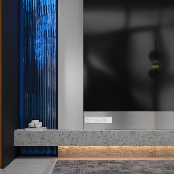 Накладка для розетки с заземлением, S70 (хлопок)