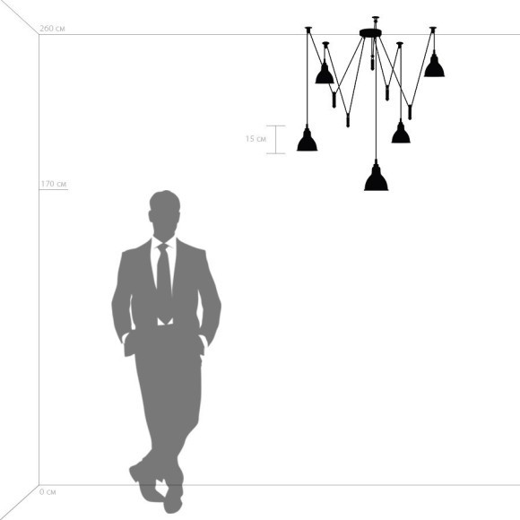 Люстра паук Lightstar 761056 Acrobata под лампы 5xE14 200W
