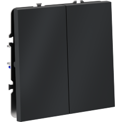 Перекрестный переключатель встраиваемый VOLTUM S70 двухклавишный 10А, (графит)