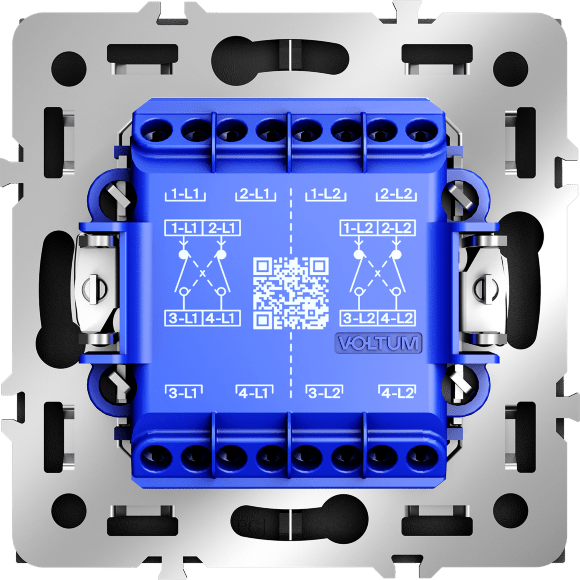 Перекрестный переключатель встраиваемый VOLTUM S70 двухклавишный 10А, (графит)