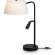 Freya Flint FR2066TL-L40B Настольный светильник с LED-подсветкой регулируемой по углу рассеивания, 1xE14 до 40Вт (нет в комплекте), 220В, подсветка: 3000К, CRI80, 150лм, 10-60 град, раздельное включение, черный металл, плафон белый абажур, 525x350x250мм