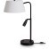 Freya Flint FR2066TL-L40B Настольный светильник с LED-подсветкой регулируемой по углу рассеивания, 1xE14 до 40Вт (нет в комплекте), 220В, подсветка: 3000К, CRI80, 150лм, 10-60 град, раздельное включение, черный металл, плафон белый абажур, 525x350x250мм