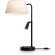 Freya Flint FR2066TL-L40B Настольный светильник с LED-подсветкой регулируемой по углу рассеивания, 1xE14 до 40Вт (нет в комплекте), 220В, подсветка: 3000К, CRI80, 150лм, 10-60 град, раздельное включение, черный металл, плафон белый абажур, 525x350x250мм