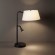 Freya Flint FR2066TL-L40B Настольный светильник с LED-подсветкой регулируемой по углу рассеивания, 1xE14 до 40Вт (нет в комплекте), 220В, подсветка: 3000К, CRI80, 150лм, 10-60 град, раздельное включение, черный металл, плафон белый абажур, 525x350x250мм
