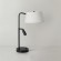 Freya Flint FR2066TL-L40B Настольный светильник с LED-подсветкой регулируемой по углу рассеивания, 1xE14 до 40Вт (нет в комплекте), 220В, подсветка: 3000К, CRI80, 150лм, 10-60 град, раздельное включение, черный металл, плафон белый абажур, 525x350x250мм