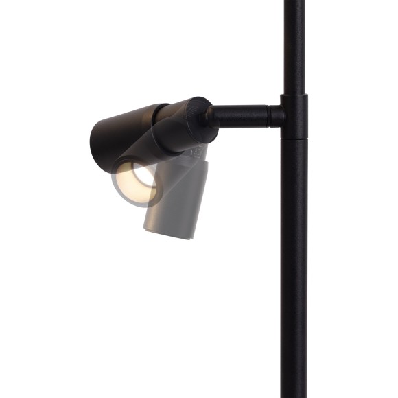 Freya Flint FR2066TL-L40B Настольный светильник с LED-подсветкой регулируемой по углу рассеивания, 1xE14 до 40Вт (нет в комплекте), 220В, подсветка: 3000К, CRI80, 150лм, 10-60 град, раздельное включение, черный металл, плафон белый абажур, 525x350x250мм
