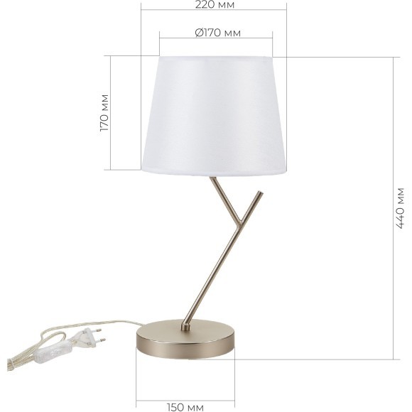 SLE300104-01 Прикроватная лампа Никель/Белый E14 1*40W DENICE