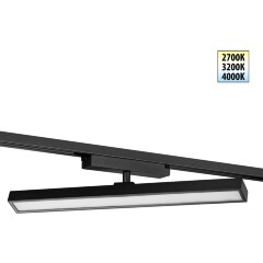 Novotech STRATUS 359773 Черный однофазный двужильный трековый светодиодный светильник, линейный 40см, поворотный, CCT перекл. цветовой температуры, LED 24Вт 1384Лм 2700;3200;4000К CRI90 105° IP20 220В, коэф. пульсации < 1% Novotech STRATUS 359773 Черный однофазный двужильный трековый светодиодный светильник, линейный 40см, поворотный, CCT перекл. цветовой температуры, LED 24Вт 1384Лм 2700;3200;4000К CRI90 105° IP20 220В, коэф. пульсации < 1%