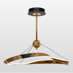 SY8617 LUSSOLE ТОPАНС золотая потолочная люстра, LED 60 Вт, 4000 К, 5400 Лм, белый акриловый рассеиватель, 220 В, IP20