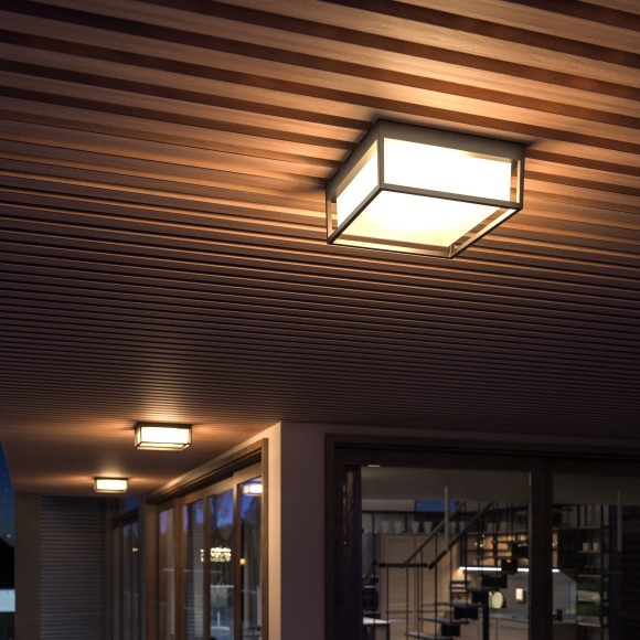 SL9517.402.01 Светильник уличный потолочный ST-Luce черный/белый LED 1*20W 3000K/4000K/5000K CUBO