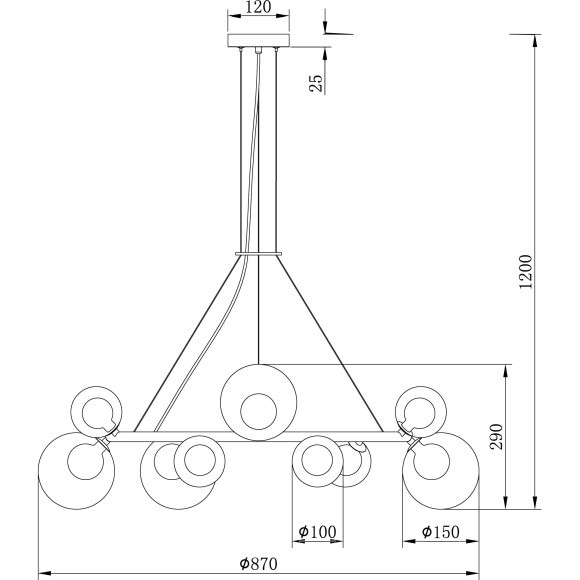 Подвесная люстра Duo FR5139PL-14MG