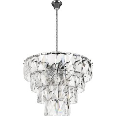 10561/660 Clear Loft It CONTEMPORARY Подвесной светильник, 7 ламп E14, основание хромированное металлическое, прозрачные стеклянные плафоны, IP20