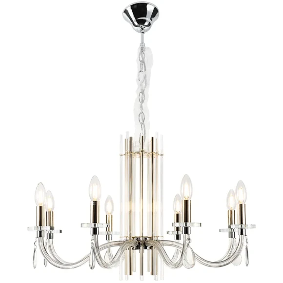 Люстра Crystal Lux AURELIO SP8 GOLD+CHROME/TRANSPARENT