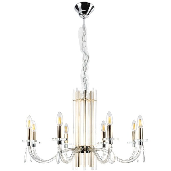 Люстра Crystal Lux AURELIO SP8 GOLD+CHROME/TRANSPARENT