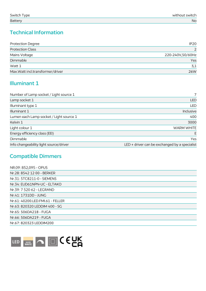 Подвесной светильник EGLO ESTANTERIOS 39906, встроенный LED 7 × 3,1Вт, 3000К, 2800Лм, алюминий и сталь, 1080 × 45 × 1500 мм
