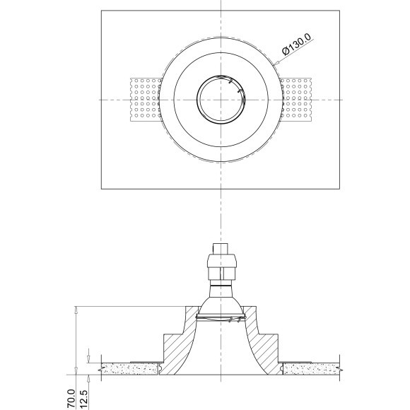 Гипсовый светильник под покраску Maytoni DL002-1-01-W Gyps Modern под лампу 1xGU10 35W Гипсовый светильник под покраску Maytoni DL002-1-01-W Gyps Modern под лампу 1xGU10 35W