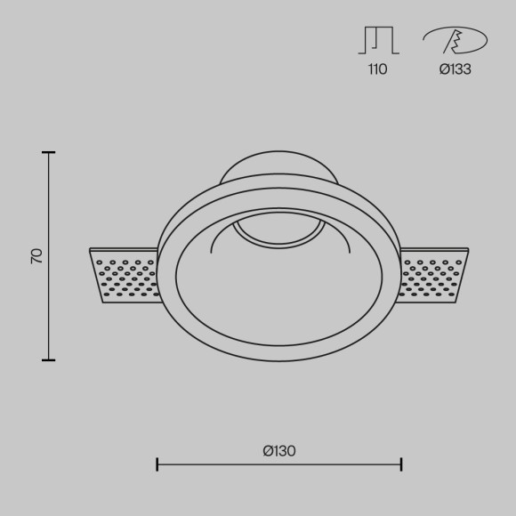 Гипсовый светильник под покраску Maytoni DL002-1-01-W Gyps Modern под лампу 1xGU10 35W Гипсовый светильник под покраску Maytoni DL002-1-01-W Gyps Modern под лампу 1xGU10 35W