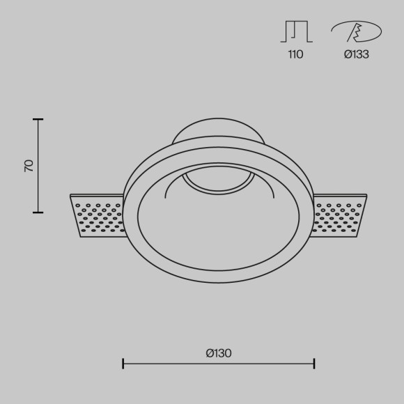 Гипсовый светильник под покраску Maytoni DL002-1-01-W Gyps Modern под лампу 1xGU10 35W Гипсовый светильник под покраску Maytoni DL002-1-01-W Gyps Modern под лампу 1xGU10 35W
