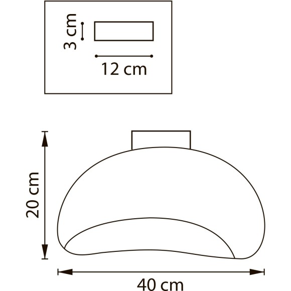 Потолочная люстра 40см с плафоном под камень и лампой Е27 Lightstar Sigma 611646