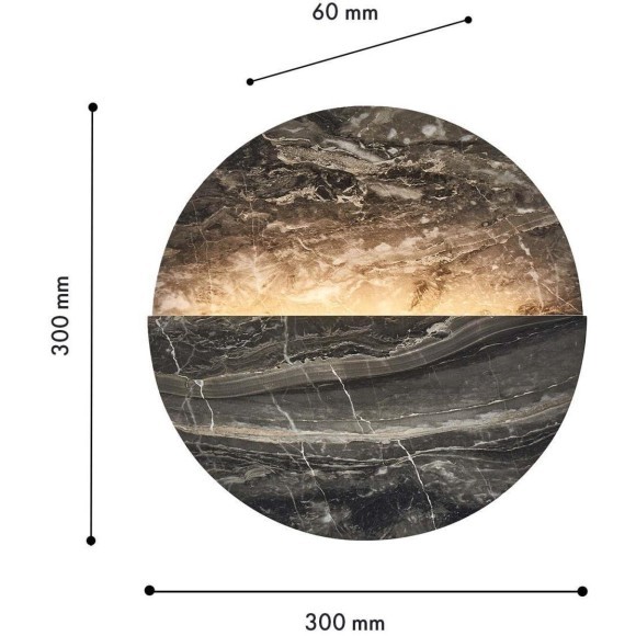4599-1W, настенный светильник, D60xW300xH300, LEDx7W, 135LM, 4000K, CRI>90, included