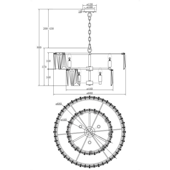 Подвесная люстра Puntes MOD043PL-12G Подвесная люстра Puntes MOD043PL-12G