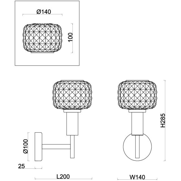 Настенный светильник (бра) Freya FR5366WL-01BS Настенный светильник (бра) Freya FR5366WL-01BS