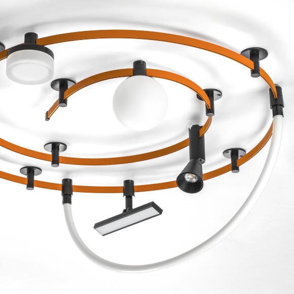 270247 Черный светодиодный поворотный трековый линейный светильник 48V 10Вт 520Лм CRI90 4000K 110° Due Hermes Lightstar