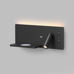 Светильник настенный DK5092-BK Denkirs с функцией беспроводной зарядки телефона CHARGELUX USB-A  usb type-c, 3Вт+8Вт, 3000К