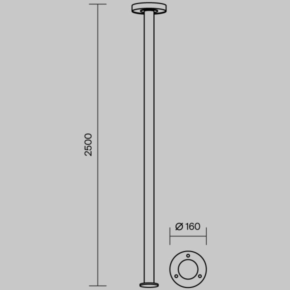 O529FL-L30B3K Садово-парковый уличный столб 250 см 30 ватт Maytoni Outdoor