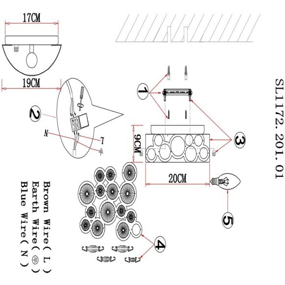 SL1172.201.01 Бра ST-Luce Золотистый/Золотистый, Прозрачный E14 1*60W NAMIO