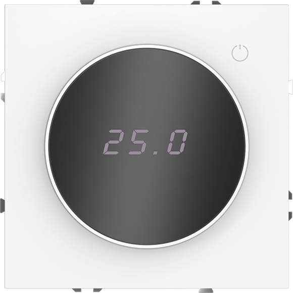Терморегулятор электронный VOLTUM S70 с индикацией и датчиком, для теплого пола, (белый матовый)