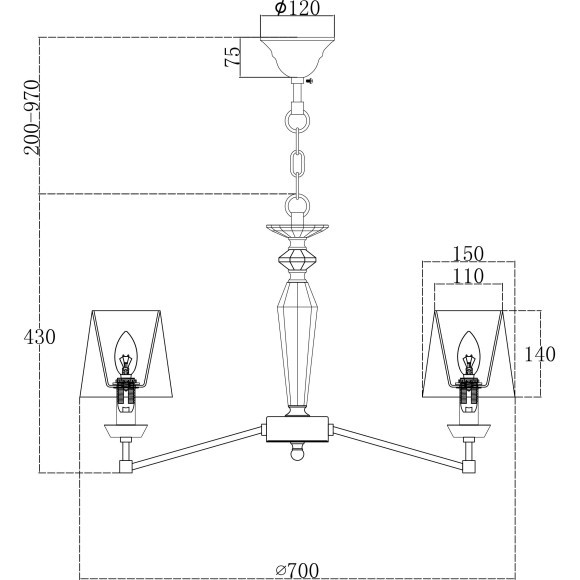 Люстра подвесная Maytoni MOD064PL-06N Beira под лампы 6xE14 40W