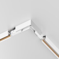 Maytoni Exility-S TRAMN034CL-41W Готовый угловой белый горизонтальный 90° соединитель накладных и подвесных низкопрофильных шинопроводов (треков) серии Exility-S, 100x100x26мм