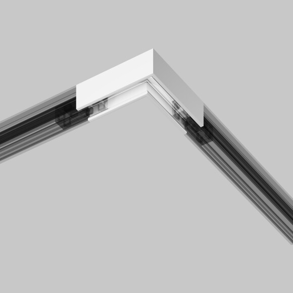 Maytoni Exility-S TRAMN034CL-41W Готовый угловой белый горизонтальный 90° соединитель накладных и подвесных низкопрофильных шинопроводов (треков) серии Exility-S, 100x100x26мм
