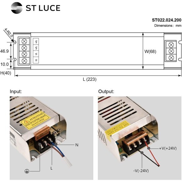 ST022.024.200 Блок питания для светодиодных лент (24V, 200W, IP20, 8,3А) ST-Luce ST022.024.200 Блок питания для светодиодных лент (24V, 200W, IP20, 8,3А) ST-Luce