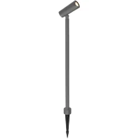 Favourite Micron 4810-1F Серый уличный ландшафтный грунтовый светильник с креплением колышком в землю, L140xW55xH1000мм, LED 18Вт, 1575Лм, 3000К, CRI90, 60°, IP65, 220В