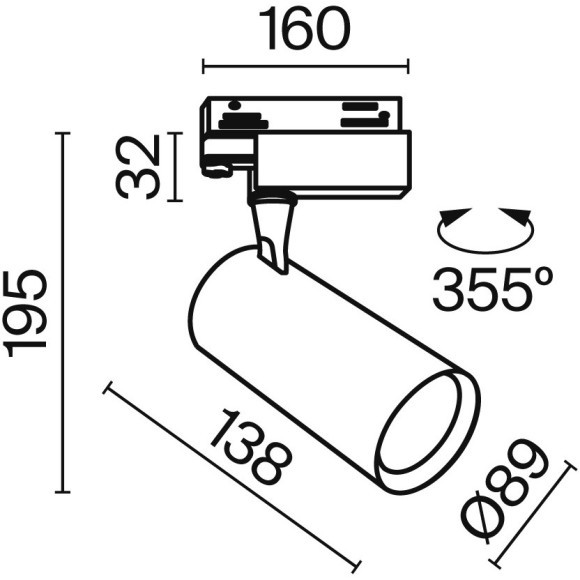 Трековый светильник трехфазный 220V светодиодный Vuoro TR029-3-26W4K-S-W