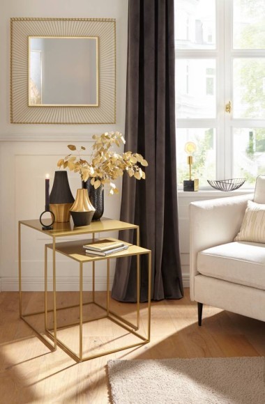 425022 MASINLOC Зеркало декоративное настенное сталь зеркальное стекло золотой L740 H740 B50