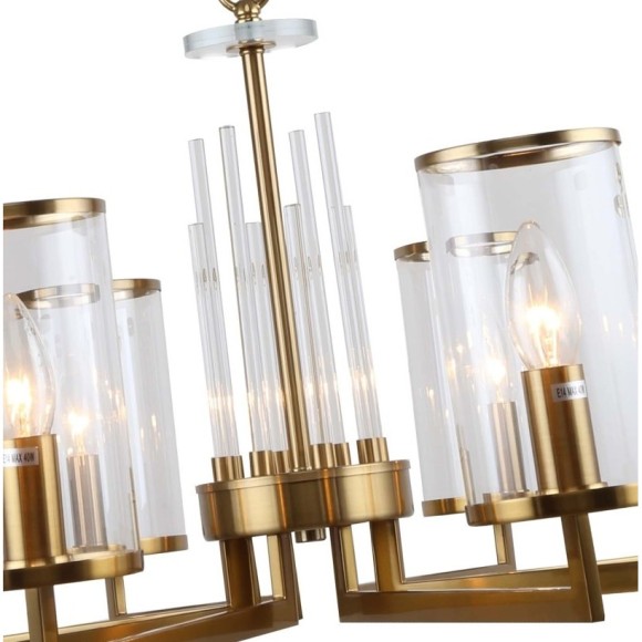 1046/05/08P Stilfort Vase (Вэйс) Бронзовая подвесная люстра с прозрачными стеклянными плафонами E14 на 8 ламп