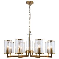 1046/05/08P Stilfort Vase (Вэйс) Бронзовая подвесная люстра с прозрачными стеклянными плафонами E14 на 8 ламп