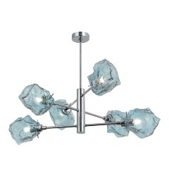 SL1175.112.06 Люстра потолочная ST-Luce Хром/Светло-голубой E14 6*40W PORTICI SL1175.112.06 Люстра потолочная ST-Luce Хром/Светло-голубой E14 6*40W PORTICI