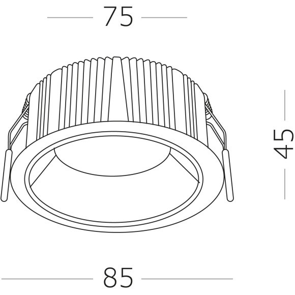 ST755.538.07 Св-к встр. Белый LED 1*7W 3000K 630Lm Ra80 120° IP20 D85xH45 100-240V Встраиваемые светильники