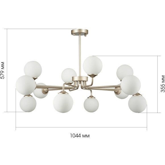 SLE106203-12 ST Luce REDJINO Светильник подвесной, G9, LED 12х5W, золотистый/белый