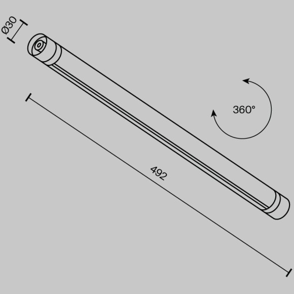 Шинопровод для системы Maytoni Shelf 492 мм CA012-TRX-500-B