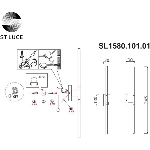 SL1580.101.01 Светильник настенный ST-Luce Никель/Белый LED 1*12W 3200K RALIO