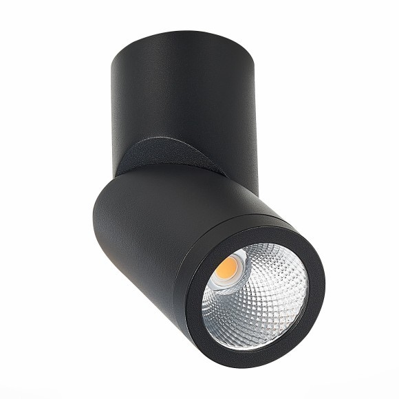 ST650.442.10 ST Luce Светильник потолочный, LED, 4000K 1х10W, 800Lm, Ra90, IP44, D62xH151, черный, угол 38°