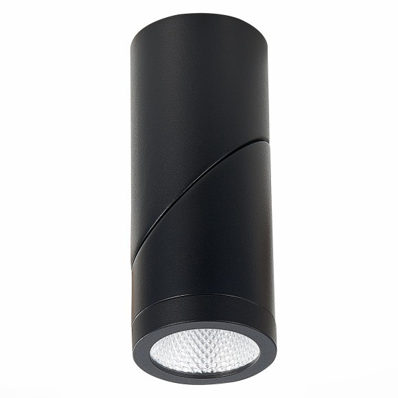 ST650.442.10 ST Luce Светильник потолочный, LED, 4000K 1х10W, 800Lm, Ra90, IP44, D62xH151, черный, угол 38°